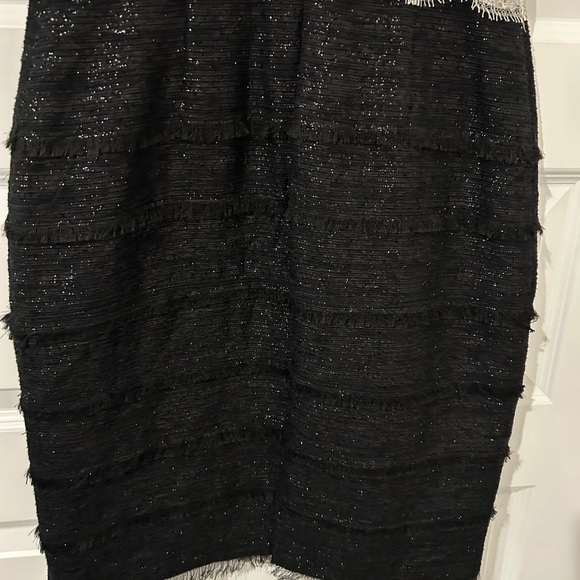 Kay Unger Sleeveless Tweed Dress Black Cream Size 8 - Picture 10 of 12